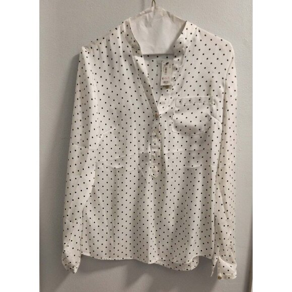 THE LIMITED POLKA DOT BUSINESS CASUAL BLOUSE-WHITE BLACK SIZE SMALL NEW WITH TAG - Picture 1 of 5